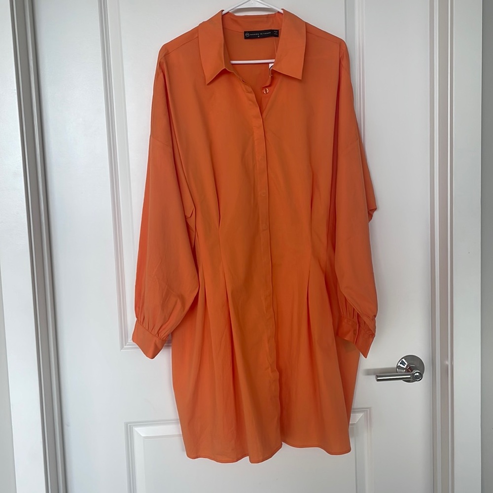 Orange Button Down Dress